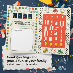 "Happy Birthday" Escape Greeting Card (EN/DE)
