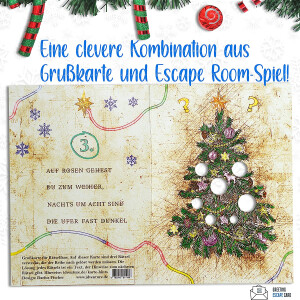 "Frohe Weihnachten" Escape Grußkarte Deutsch