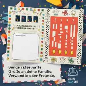 "Geburtstag" Escape Grußkarte Deutsch