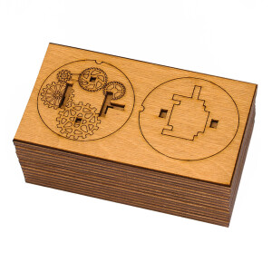 Kryptos - Cryptex Bausatz aus Holz.