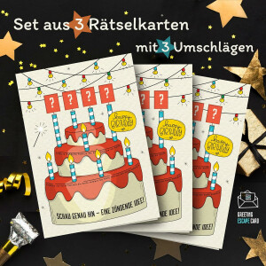 3er-Set Geburtstagskarten Deutsch
