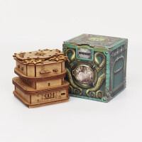  WOODEN.CITY Treasure Chest Escape Room in a Box - Hard Puzzle  Box for Adults Wooden Kit - Cluebox Escape Puzzle - 3D Escape Room Puzzles  - Wooden Mechanical Puzzles for Adults - Pirates Puzzle Box : Toys & Games