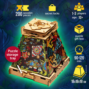 Cluepuzzle - Pirámide del Sol. Caja de rompecabezas con puzzles