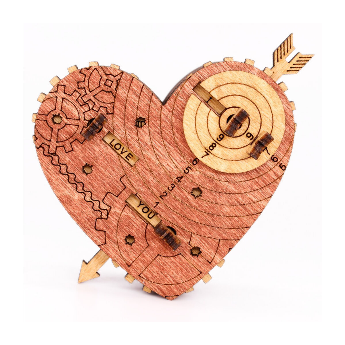 Tin Woodmans Heart. A mechanical box with a code lock